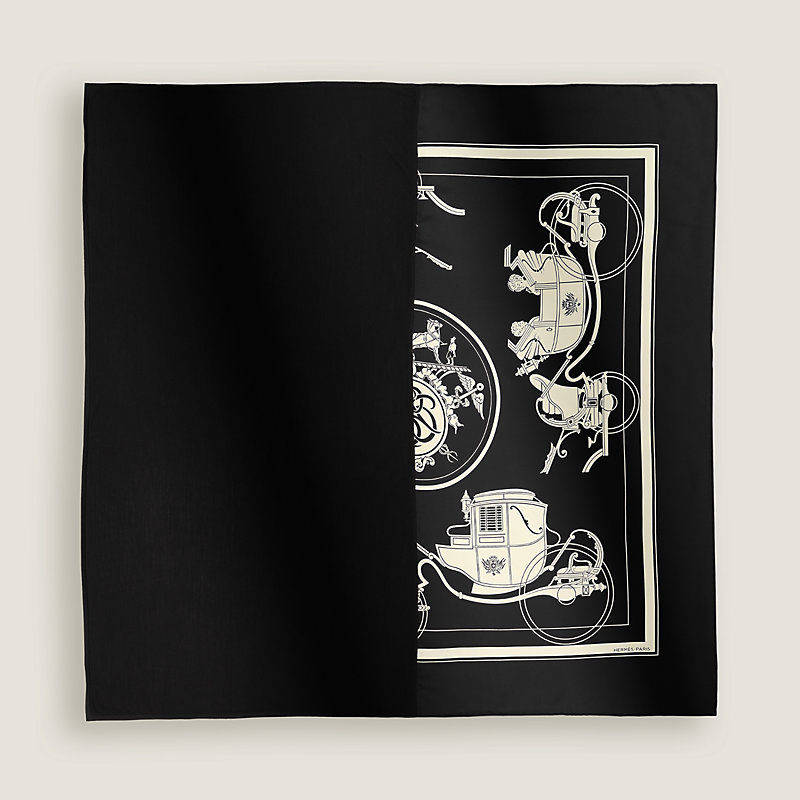 HERMÈS カレ90 EX-LIBRIS エクスリブリス ダークグレー Hybride Ex-Libris scarf 90 - Black | Hermès Mainland China